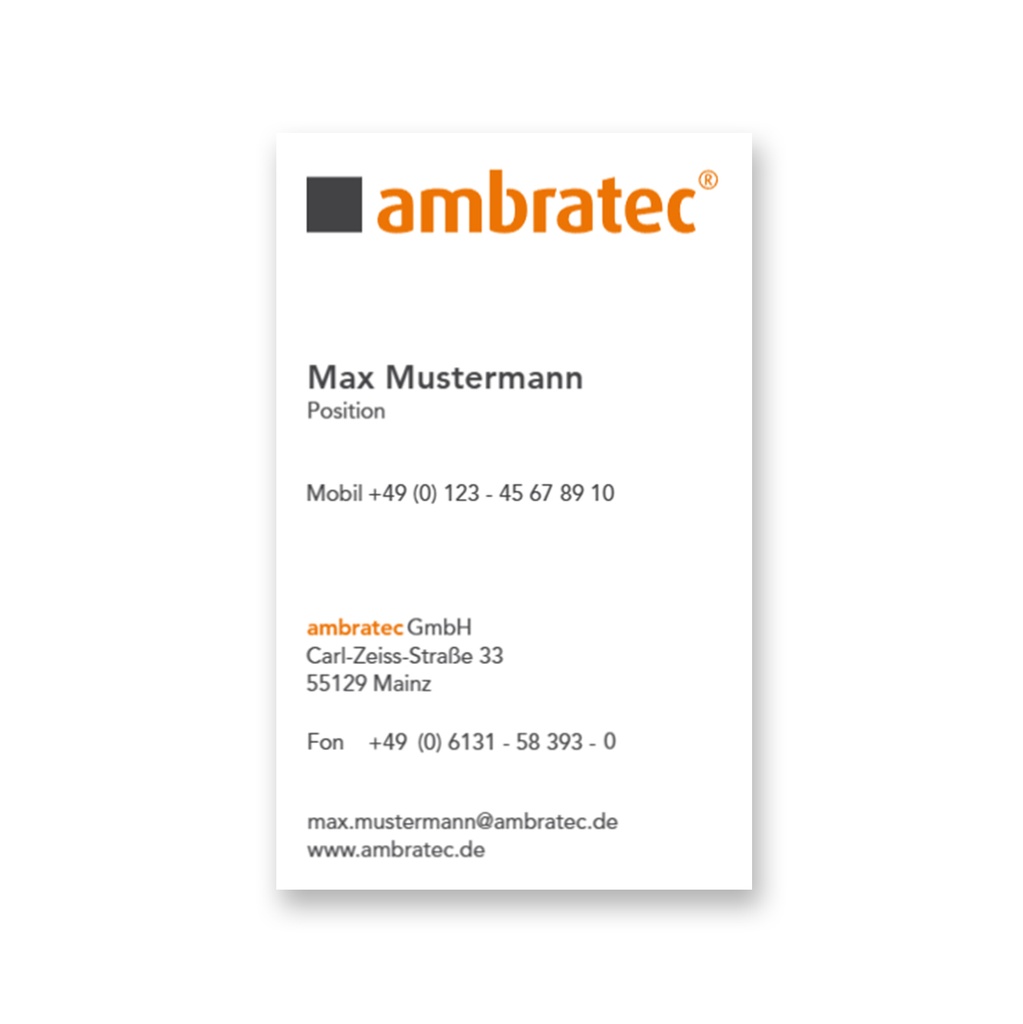 Visitenkarte ambratec + QR Code