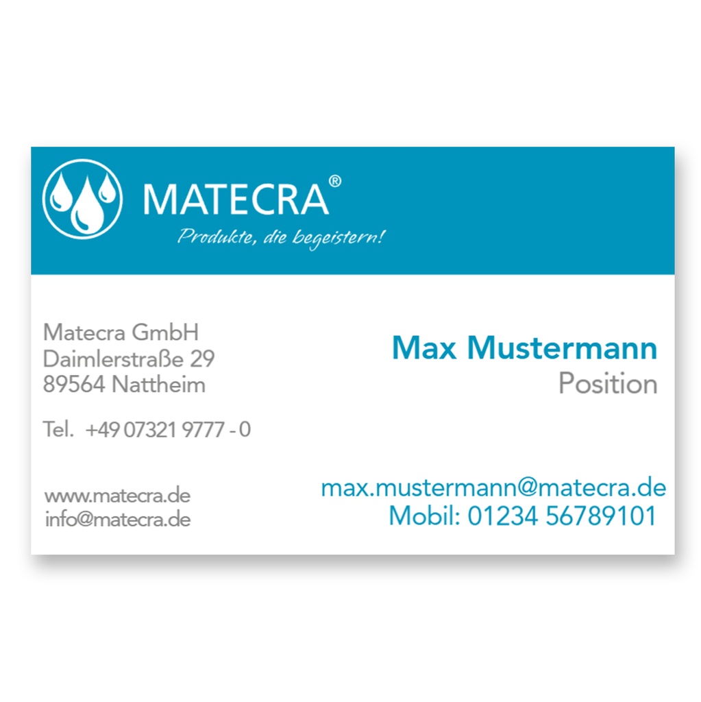 Visitenkarte Matecra + QR Code