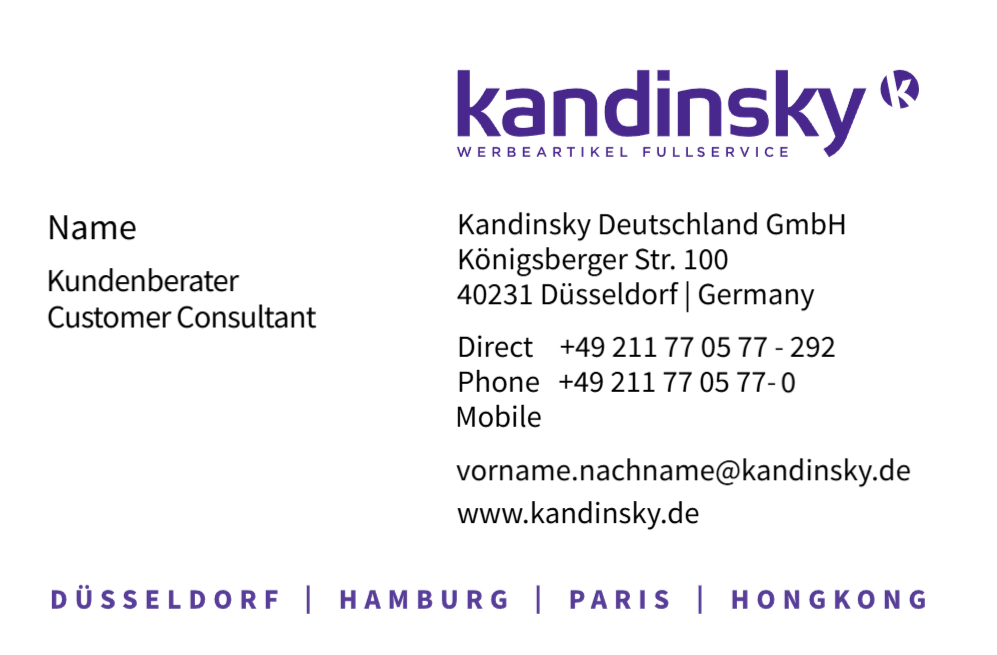 Visitenkarte Kandinsky (Formulareingabe)